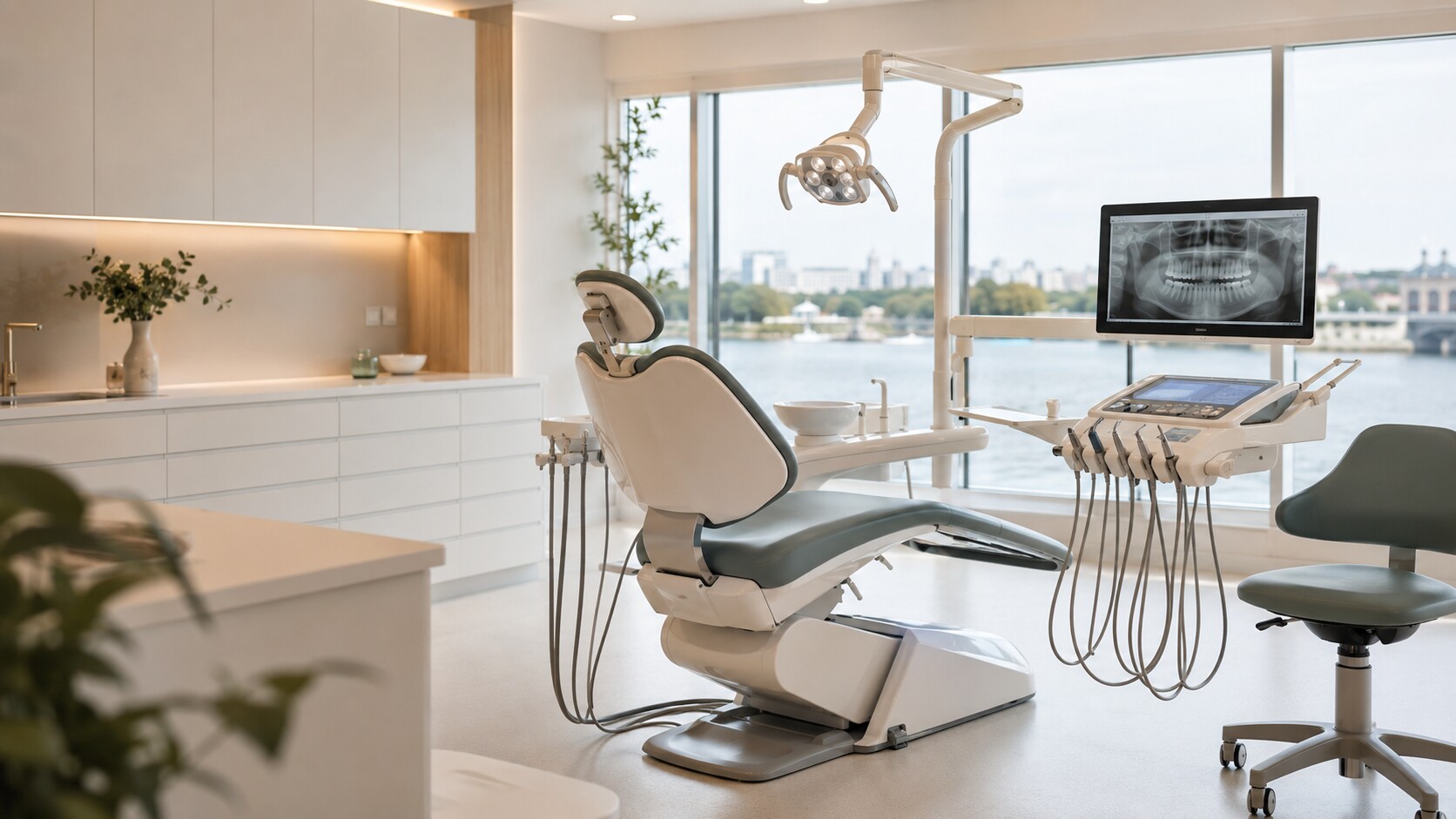 Modernes Behandlungszimmer mit Ausblick